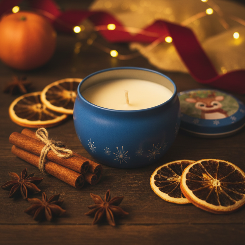 Christmas Candle Rudolph The Reindeer Spice Orange